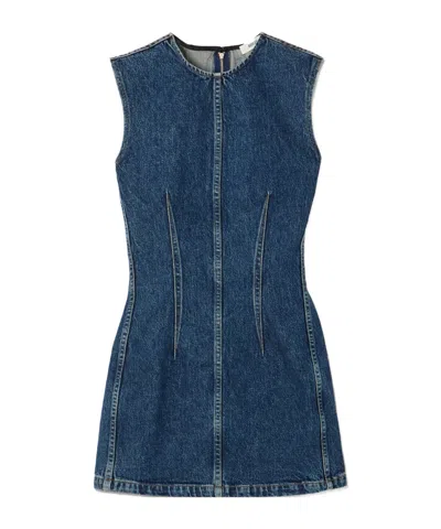 Agolde Barton Denim Mini Dress In Blue