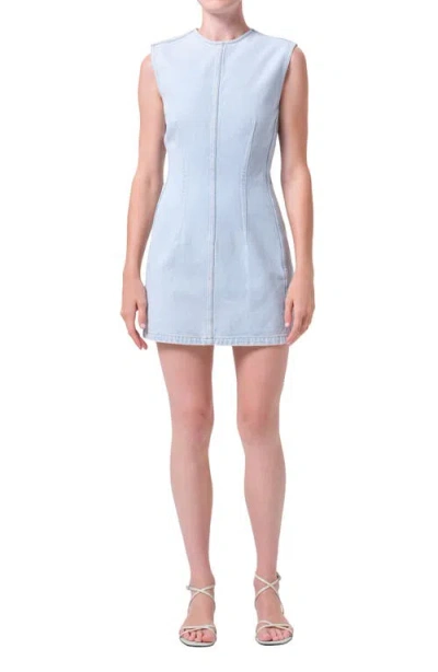 Agolde Barton Denim Sheath Minidress In Blue