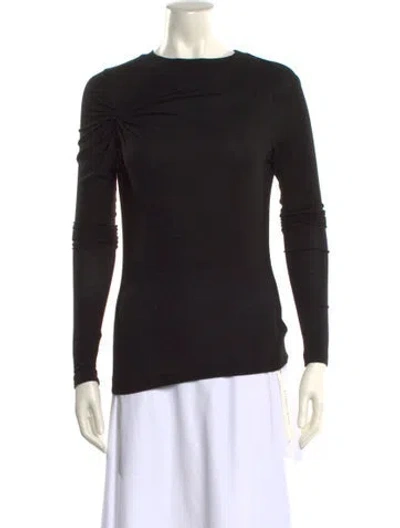 Pre-owned Agolde Bateau Neckline Long Sleeve Top In Black