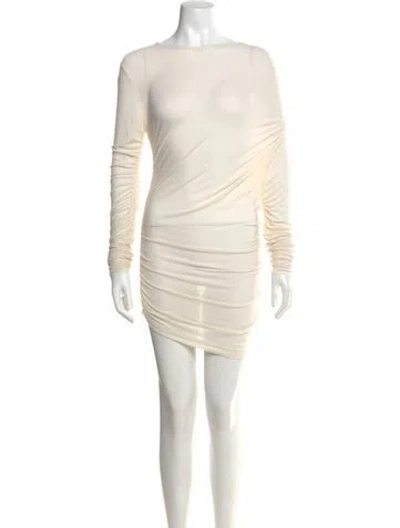 Pre-owned Agolde Bateau Neckline Mini Dress In Neutral