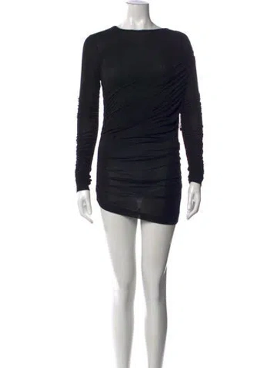 Pre-owned Agolde Bateau Neckline Mini Dress W/ Tags In Black