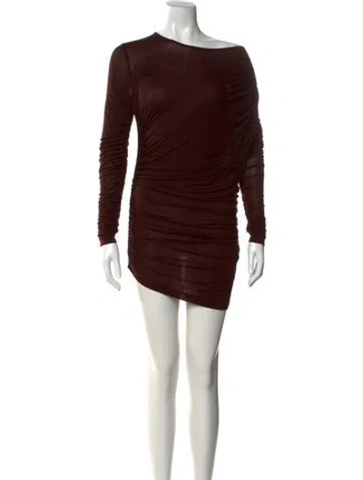 Pre-owned Agolde Bateau Neckline Mini Dress W/ Tags In Brown