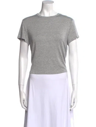 Pre-owned Agolde Bateau Neckline Short Sleeve T-shirt In Gray