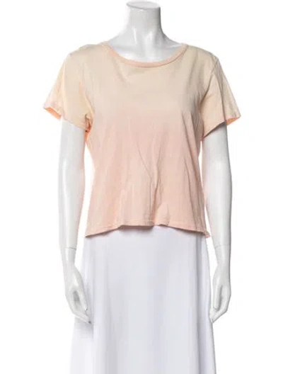 Pre-owned Agolde Bateau Neckline Short Sleeve T-shirt In Pink