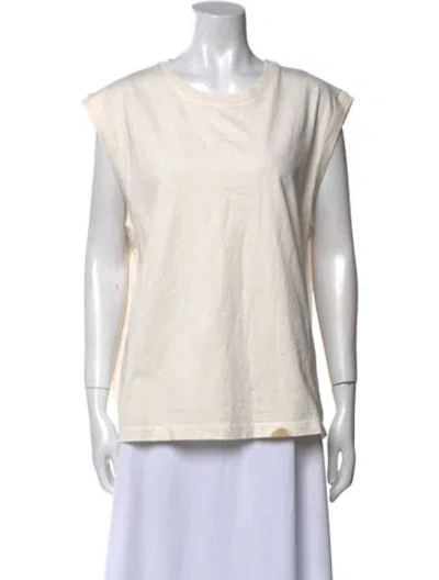 Pre-owned Agolde Bateau Neckline Short Sleeve T-shirt In Pink