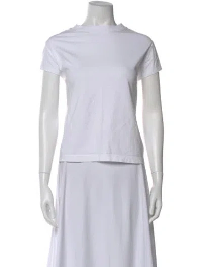 Pre-owned Agolde Bateau Neckline Short Sleeve T-shirt In White