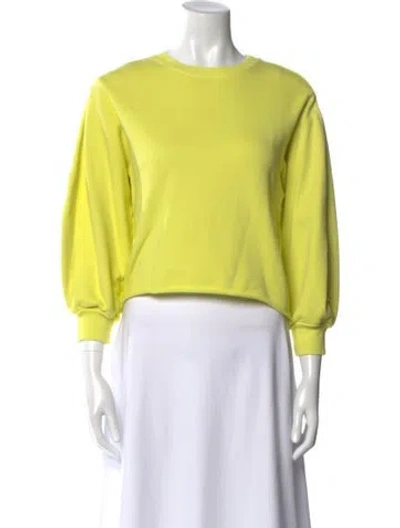 Pre-owned Agolde Bateau Neckline Three-quarter Sleeve Sweatshirt In Yellow