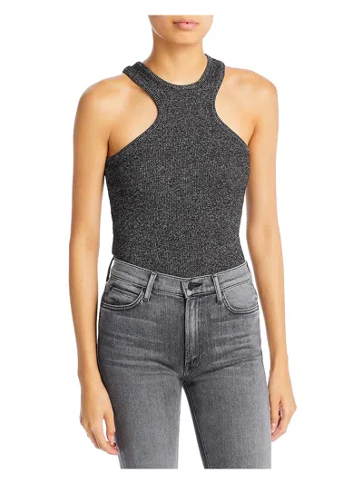 Agolde Bea Womens Cut-out Ribbed Knit Shell In Grey