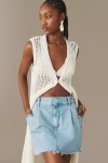 Agolde Becker A-line Denim Mini Skirt In Blue