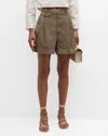 Agolde Becker Mid-length Shorts In Bark