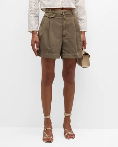 Agolde Becker Mid-length Shorts In Bark