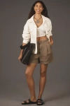 Agolde Becker Mid-length Shorts In Brown