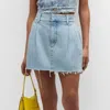 Agolde Becker A-line Denim Mini Skirt In Multi