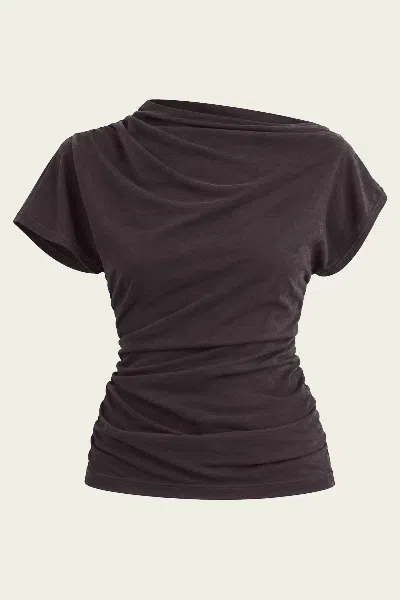 Agolde Beckly Tee In Forge In Burgundy