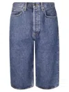 Agolde Beesley Buttoned Denim Shorts In Blue