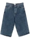 Agolde Belt-loop Denim Shorts In Blue
