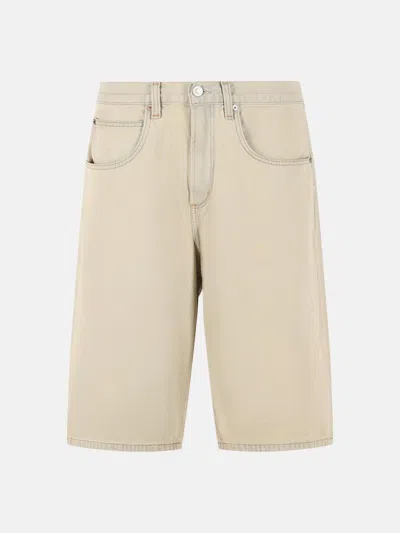 Agolde Beige Cotton Bermuda Shorts In Neutral