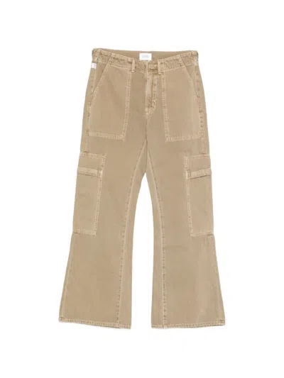 Agolde Beige Flared High Rise Jeans In Neutral