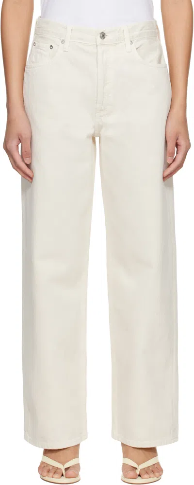 Agolde Beige Low Slung Baggy Jeans In Brown