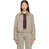 Agolde Elasticated-hem Denim Jacket In Brown