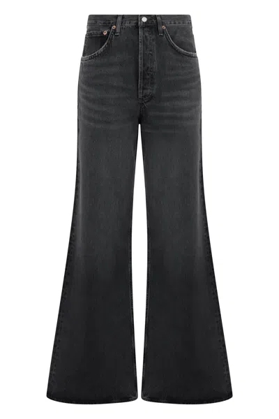 Agolde Bell-bottom Flared Jeans In Black
