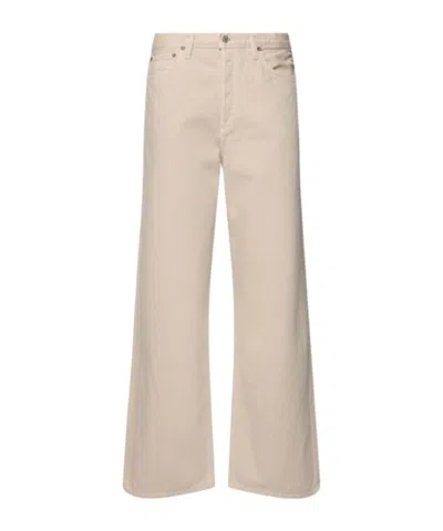 Agolde Belt Loop Jeans In Beige
