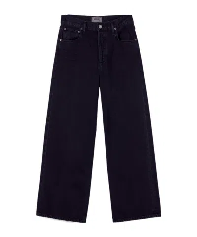 Agolde High-rise Wide-leg Jeans In Black