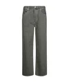 Agolde Wide Leg Cotton Denim Trousers In Black