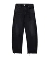 Agolde Luna Organic Denim Jeans With Frayed Hem In Black