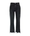 Agolde Black Riley Crop Jeans In Black