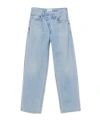 Agolde Blue Jeans With Wide Leg And Logo Patch On The Rear In Blue