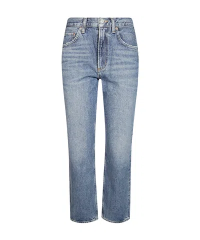 Agolde Belt-loop Jeans In Blue