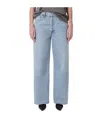 Agolde Ren High Waist Wide Leg Pants In Blue