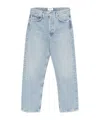 Agolde Wide-leg High-waisted Cotton Jeans In Gray