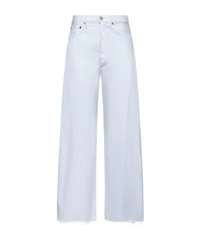 Agolde High Waisted Wide Leg Jeans In Blue
