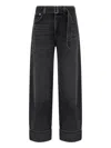 Agolde Belted Jeans With Cuffs In Black