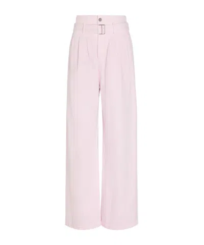 Agolde Belted Wide-leg Jeans In Pink