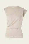 Agolde Beth Draped Organic Cotton-jersey T-shirt In Brown