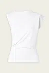 Agolde Beth Draped Organic-cotton Jersey T-shirt In White