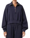 Agolde Bethan Quarter Zip Sweatshirt In Mirage In Gray