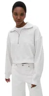 Agolde Off-white Bethan Quarter Zip Sweatshirt In Wired