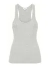 Agolde Poppy Ribbed Stretch Organic Cotton And Tencel Lyocell-blend Jersey Tank In Grey