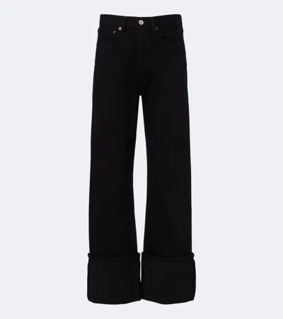 Agolde Big Cuff Wide-leg Jeans In Animal Print