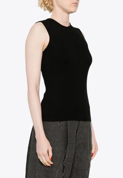 Agolde Binx Ribbed Tank Top In Black