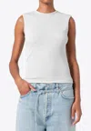 Agolde Sleeveless Ribbed Tank Top In Gray