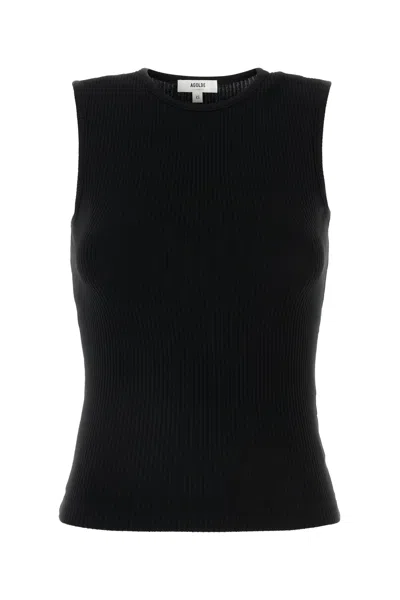 AGOLDE BLACK STRETCH LYOCELL BLEND BINX TANK TOP