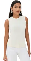 Agolde Ribbed Texture Racerback Tank Top In Oat Milk