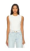 Agolde Sleeveless Ribbed Tank Top In Oat Milk