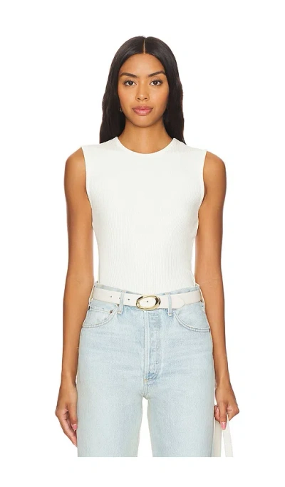 Agolde Sleeveless Ribbed Tank Top In Wired Light Grey