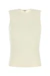 Agolde Ribbed Texture Racerback Tank Top In Oatmilk